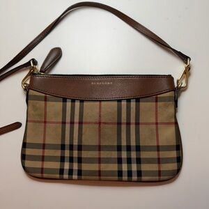 Burberry Tan and Brown Check Shoulder Bag